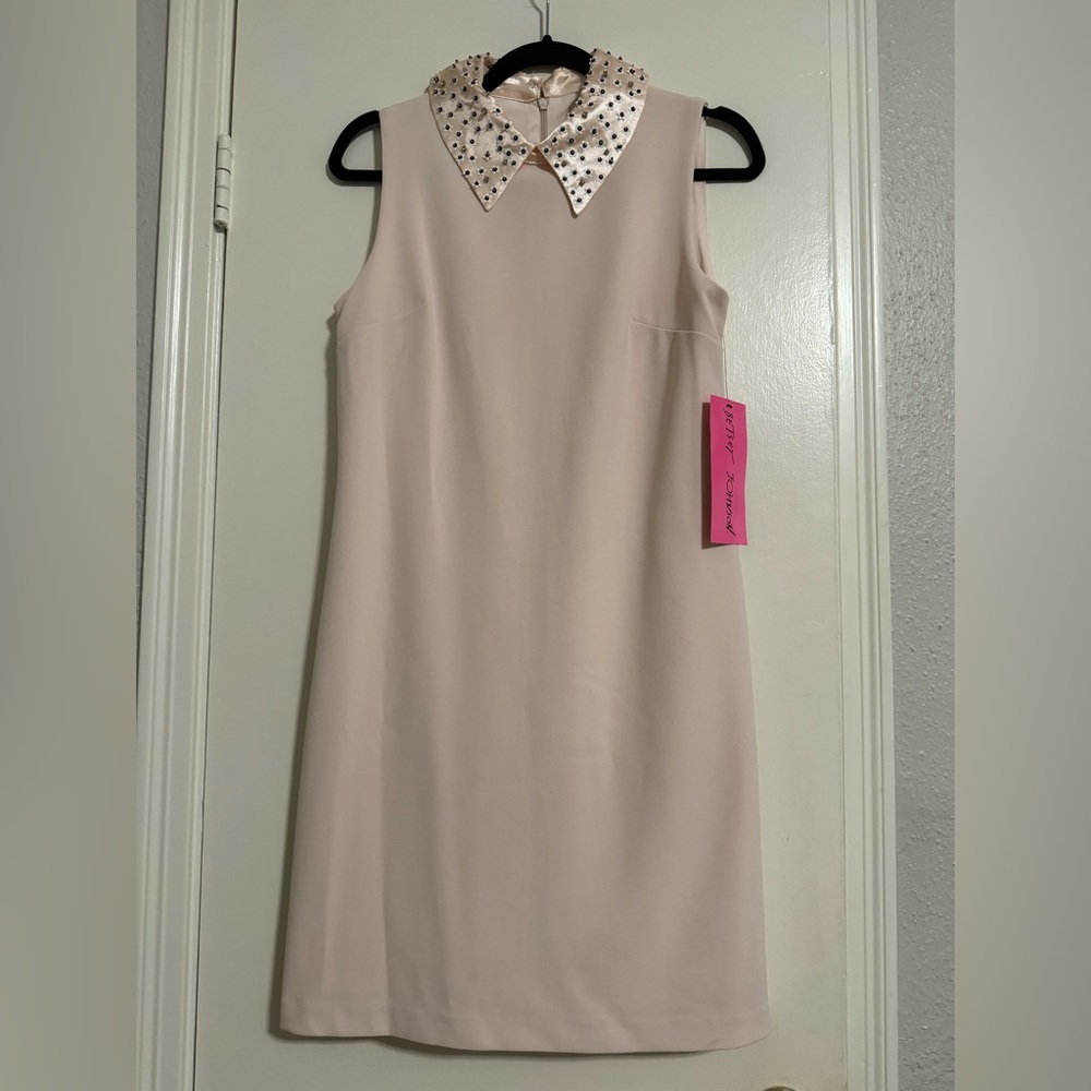 Betsey Johnson Pale Pink Dress | Peter Pan Collar Dress | academia core